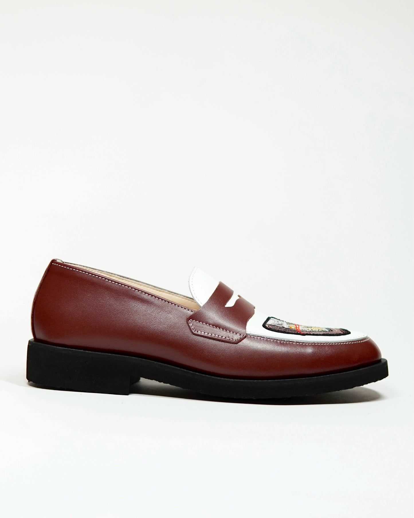 Dára Bills Auburn + White Penny Loafer - Pre Order
