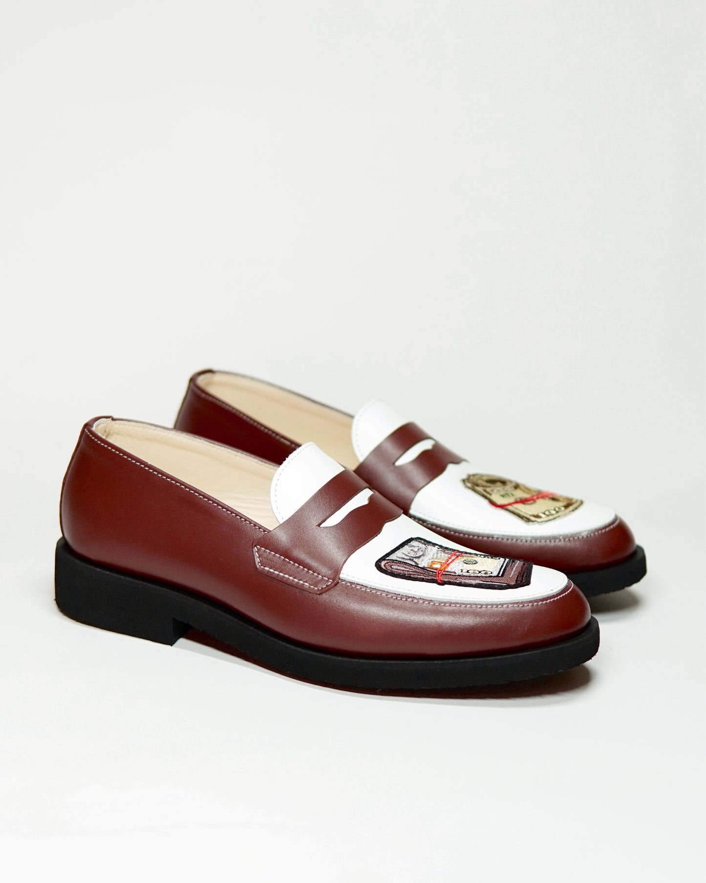 Dára Bills Auburn + White Penny Loafer - Pre Order