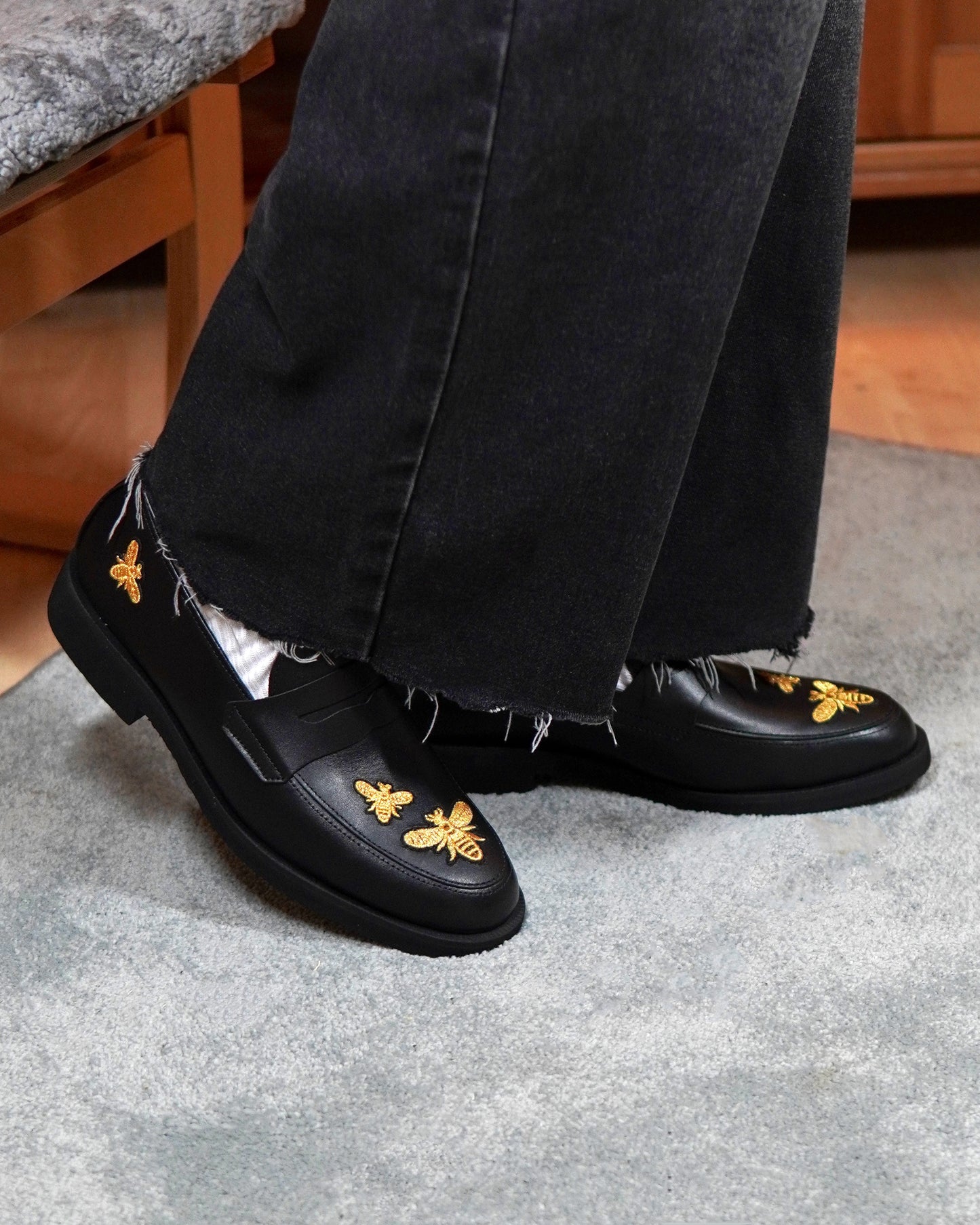 Dára Hive Black Penny Loafer - Pre Order