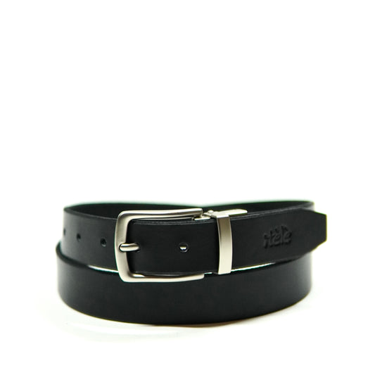 Leather belt silver buckle