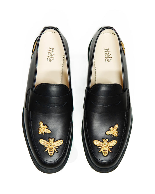 Dára Hive Black Penny Loafer - Pre Order