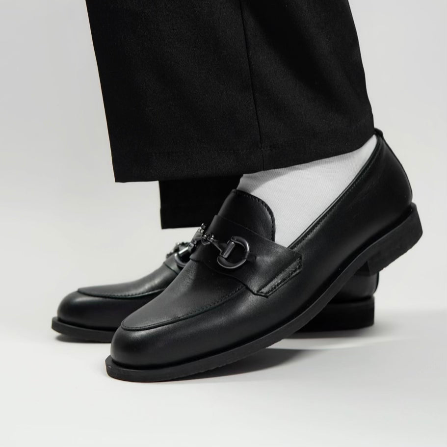 Dára black horsebit loafers