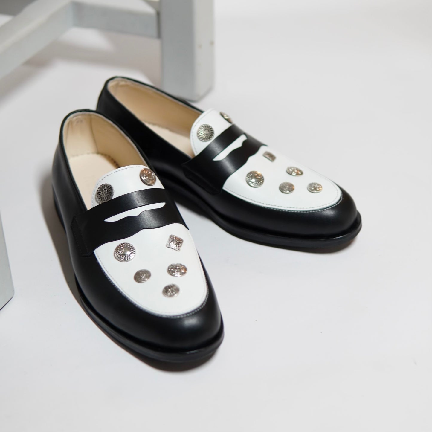 Dára Alloy Buttons penny loafers