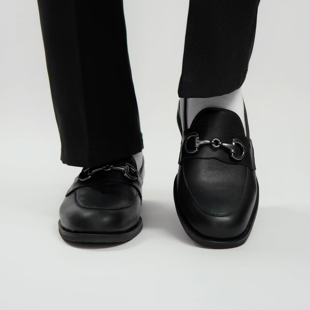 Dára black horsebit loafers