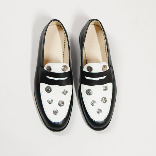 Dára Alloy Buttons penny loafers