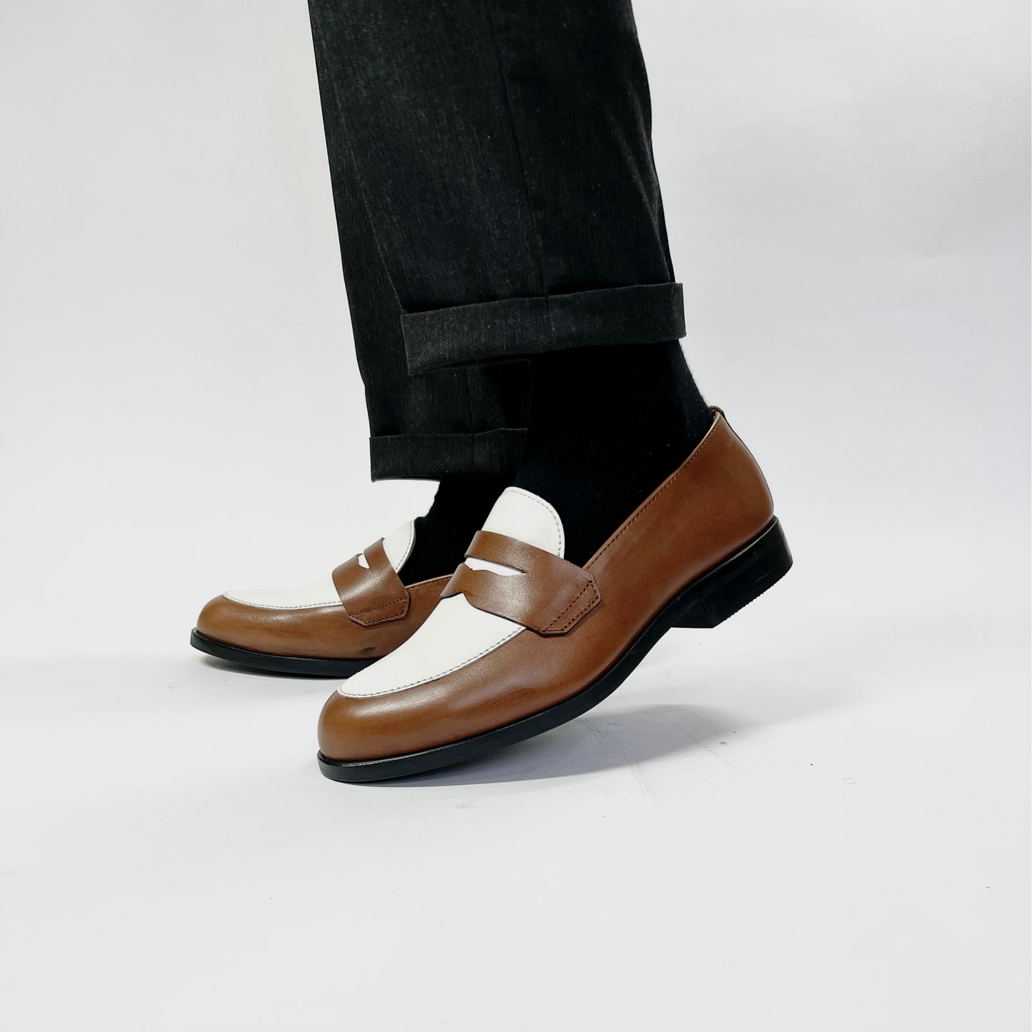 JÀCK brown & white loafer